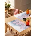 thumbnail image 4 of Peach Blossom Placemats Set of 4,Washable Woven Burlap Cloth Fabric Placemat for Square/Rectangle/Round/Oval Dining Table,Easy Clean Place Mats for Toddlers,Kids Gradient Watercolor Spring Pink Flower, 4 of 6