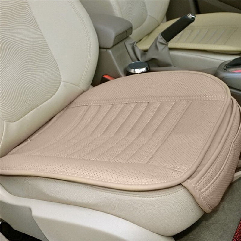 Non-Slip Bottom & Storage Pockets Grey 21.26 x 18.901 Piece Premium PU Leather Car Seat Cover Fit 95% of Vehicles Car Front Seat Cushion Cover Pad Mat Protector Filling Bamboo Charcoal 