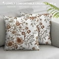 thumbnail image 3 of Creowell Brown and White Pillow Covers  Vintage Brown Floral Throw Pillow Covers Morden Outdoor Flower Pillowscase Cushion Covers for Sofa Couch Bedroom Home Decor White, 3 of 5