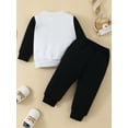 thumbnail image 4 of Bagilaanoe Newborn Baby Boy Long Pants Set Letter Print Long Sleeve Sweatshirt Pullover Tops + Sweatpants 6M 12M 18M 24M Infant Casual Sweatsuits, 4 of 9