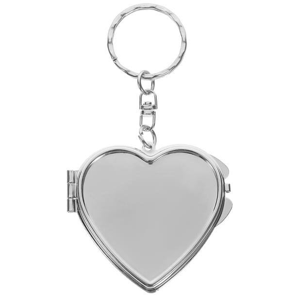 Espejo de maquillaje pequeño, espejo portátil, espejo de viaje, espejo en forma de corazón, espejo de maquillaje para mujer.