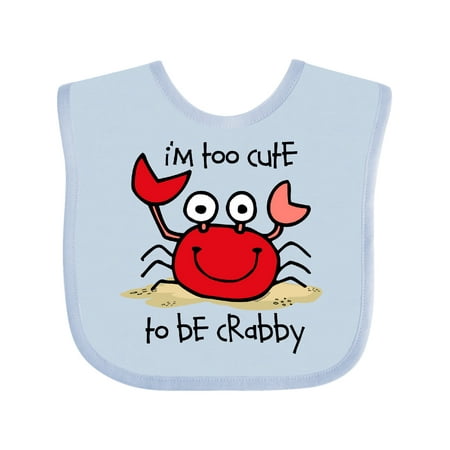 

Inktastic Too Cute Crab Boys or Girls Baby Bib