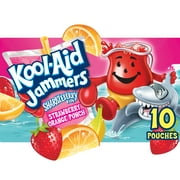 Kool-Aid Jammers Sharkleberry Fin Strawberry Orange Punch Kids Drink 0% Juice Box Pouches, 10 Ct Box, 6 fl oz Pouches