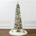 thumbnail image 6 of LuxenHome 6Ft Pre-Lit Flocked Pencil Artificial Christmas Tree with Metal Base, 6 of 9