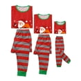thumbnail image 3 of INSPIRE CHIC Christmas Family Matching Pajama Sets Snowman Print Long Sleeve Top and Striped Pant 2 Pcs Set Boys & Girls L Red, 3 of 5