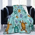 thumbnail image 2 of Sea Turtle Blanket 50"x60"Super Soft Warm Turtle Throw Blanket Lightweight Green Flannel Animal Throw Blanket Bed Couch Sofa Decor Gift for Girl and Women, 2 of 6