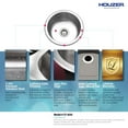 thumbnail image 5 of Houzer Club 18 in Stainless Steel Undermount Single Round Bowl Bar Sink with Strainer - CF-1830-1, 5 of 8