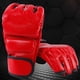 thumbnail image 5 of Guantes unisex de MMA, guantes de boxeo de medio dedo con palmas abiertas para entrenamiento de combate, color rojo, 5 of 8