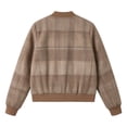 thumbnail image 3 of Xijirk Women Plaid Bomber Jacket Zip Up Long Sleeve Ribbed Trim Outerwear for Spring Fall Casual Daily Street Wear, 3 of 6