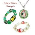 thumbnail image 4 of Perlas de vidrio Linpeng Christmas surtidas, 40 piezas, joyas para bricolaje, 4 of 9