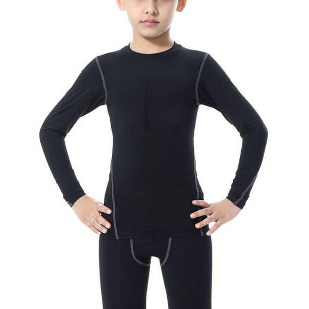 Fymall - Kids Boys Compression Base Layers Quick Dry Long Sleeve Sports ...