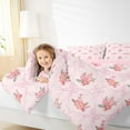 thumbnail image 4 of Manfei Girly Pink Bowknot Bedding Comforter Set for Kids, Rustic Groovy Floral Twin Comforter Sets, Princess Cartoon Theme Reversible Bedding Set, Super Cozy Room Decor, 2-Piece, 4 of 8