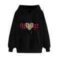 thumbnail image 2 of SOOMLON Valentines Day Hoodies Women Girl Friend Valentines Gift Plus Size Casual Long Sleeve Crewneck Sweatshirts Tops Cute Love Heart Print Pullovers Shirts Trendy Festival Outfits 2025 Black XL, 2 of 5