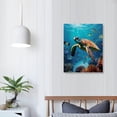 thumbnail image 3 of COMIO  Sea Turtle Wall Art for Living Room, Tropical Fish and Coral in Blue Ocean Canvas Wall Art Underwater World Natural Landscape Framed Wall Art for Bathroom Bedroom Wall Decor,, 3 of 4