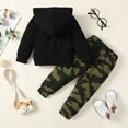 thumbnail image 4 of 12 Months Baby Boys Clothes 18 Months Boys 2PCS Hoodie Outfits Set Letter Print Toddler Boys Long Sleeve Hoodie Top Camo Pants Set Black, 4 of 9