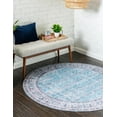 thumbnail image 4 of Unique Loom Timeless Collection Area Rug - Matthew (5' Round Blue/Tan), 4 of 9