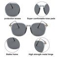 thumbnail image 3 of Gafas de sol con diseño de uñas de arroz y montura grande estilo retro con tendencia de personalidad, hechas de PC y metal, 3 of 5