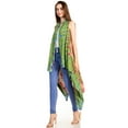 thumbnail image 3 of Sakkas Ivana Women's Oversized Draped Open Front Sleeveless Cardigan in Tie Dye - Olive - Plus Size, 3 of 5