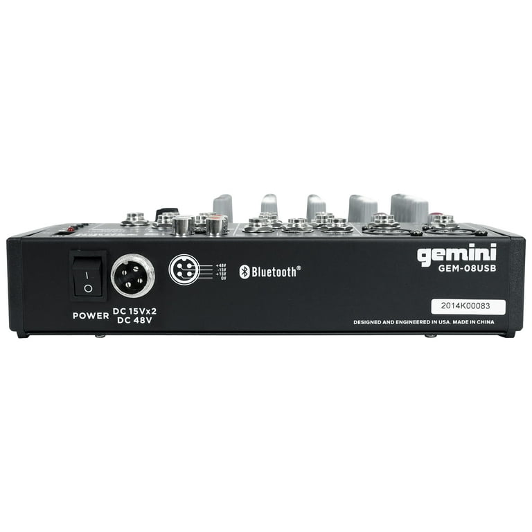 Gemini - GEM-08USB - Compact 8 Channel Bluetooth Mixer