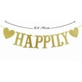 thumbnail image 3 of Happily Ever After Glitter Bunting Banner, Engagement,Bridal Shower, Wedding Party Decorations (Gold), 3 of 6
