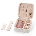 thumbnail image 6 of Portable Jewelry Box with Mirror for Women Girls, Small Travel PU Leather Jewelry Organizer, Earrings Ring Necklace Mini Display Storage Case, 6 of 8