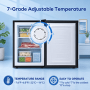 Auseo Upright Freezer, 3 Cu.ft Mini Freezer with Adjustable Thermostat & Reversible Single Door, Stand Up Freezer for Home/Office/Dorms/Apartment-Black