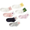thumbnail image 4 of 7 pares de calcetines de algodón con estampado de frutas, de tubo medio, transpirables, para mujer (estampado variado), 4 of 7