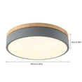 thumbnail image 3 of Led Original Wood Ceiling Lamp Grey for Bedroom Restaurant 24W, 3 of 11