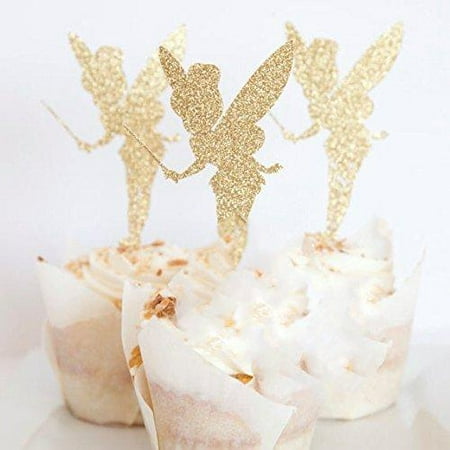Bridal Shower Wedding Shower - 24pcs Gold Glitter Pretty Ballet Dancer Fairy Peri Cupcake Toppers Baby Girls Children Kids Toddlers Teens Picnic Birthday Bridal Shower Baby Shower Wedding Favors