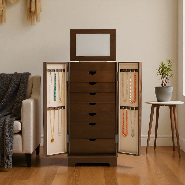 Hives & Honey Port Elegant Chocolate Jewelry Armoire: Freestanding