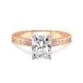 thumbnail image 4 of IGI Certified 1 Carat Radiant Shape Lab Grown Diamond Engagement Ring | 14K Rose Gold | Ivory Vintage Solitaire Diamond Ring | FG-VS Quality Friendly Diamonds, 4 of 6