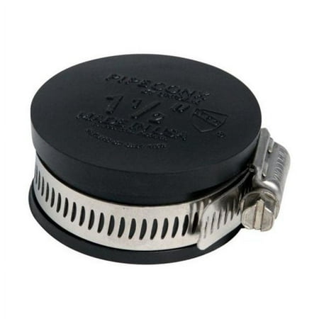 Avalon Rubber Jim Cap With Stainless Steel Hose Clamp 1-1/2"