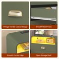 thumbnail image 6 of Nightstand Set of 2 with Charging Station and LED Lights, Modern Bedside Table W/3 Storage Drawers, Curved Profile Design, Unique Green, 6 of 6