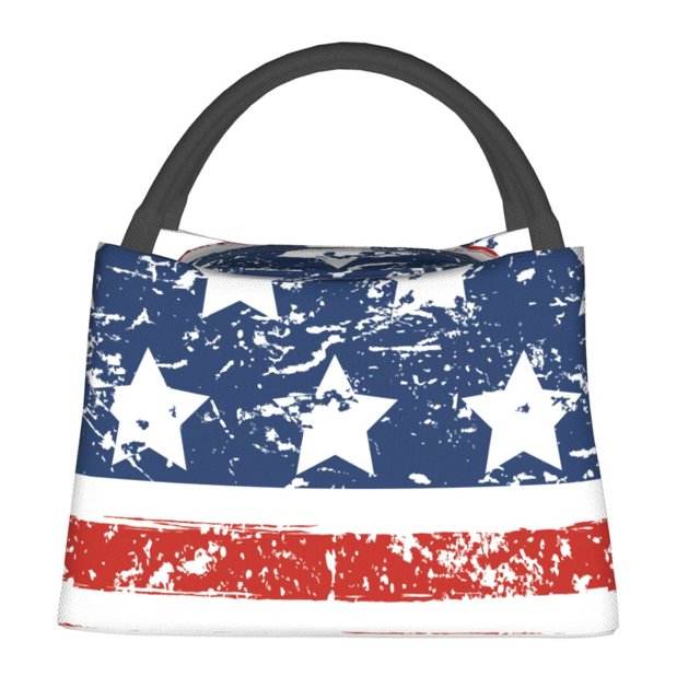 Lukts USA Couleurs Rayures 1 Motif Petit Sac à Lunch pour Hommes Femmes Boîte à Lunch Isolée Mini Sac à Lunch Portable Sac Isotherme Réutilisable
