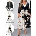 thumbnail image 2 of Cuteduck Plus Size Women's Dress & Shawl Set​ - V-Neck Elegant Cocktail Dress for Party & Wedding 1X-5X, 2 of 7