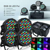 4 Pack Par Lights with Bag, 36 LED Round Stage Lights Sound Activated Party Lights, RGB Uplighting Lights with Remote Control Stage Lighting for DJ Club KTV Disco