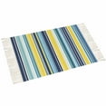 thumbnail image 2 of Blue Yellow Teal Stripes Large Area Rug 4x6ft Woven Runner Rug,Boho Colorful Ombre Texture Washable Living Room Bedroom Kitchen Bathroom Classroom Carpet with Tassels,Indoor Outdoor Throw Door Mat, 2 of 5