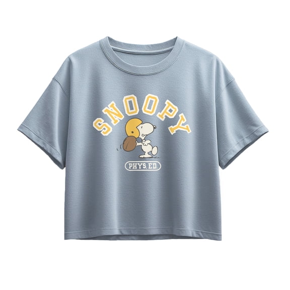 Peanuts - Snoopy Football - Youth Girls Boxy T-Shirt