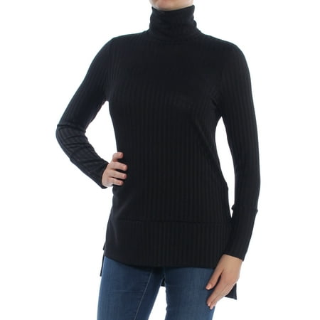 KENSIE Womens Black Long Sleeve Turtle Neck Hi-Lo Top Size: M
