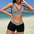 thumbnail image 1 of Daisyyozoid Swimsuits for Women Clearance Split Body Striped Fashionable Printed Bikini Split Body Set, 1 of 5