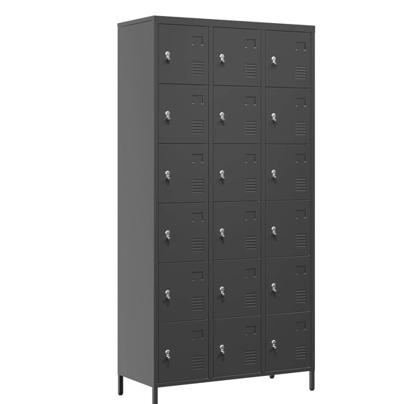 72-Inch Tall, Black Lockers - Easy Assembly for All Users - Home, Office, Gym - Spacious and Secure