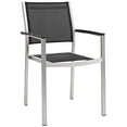 thumbnail image 3 of Modway Shore 5-Piece Extendable Aluminum Patio Dining Set in Silver and Black, 3 of 9