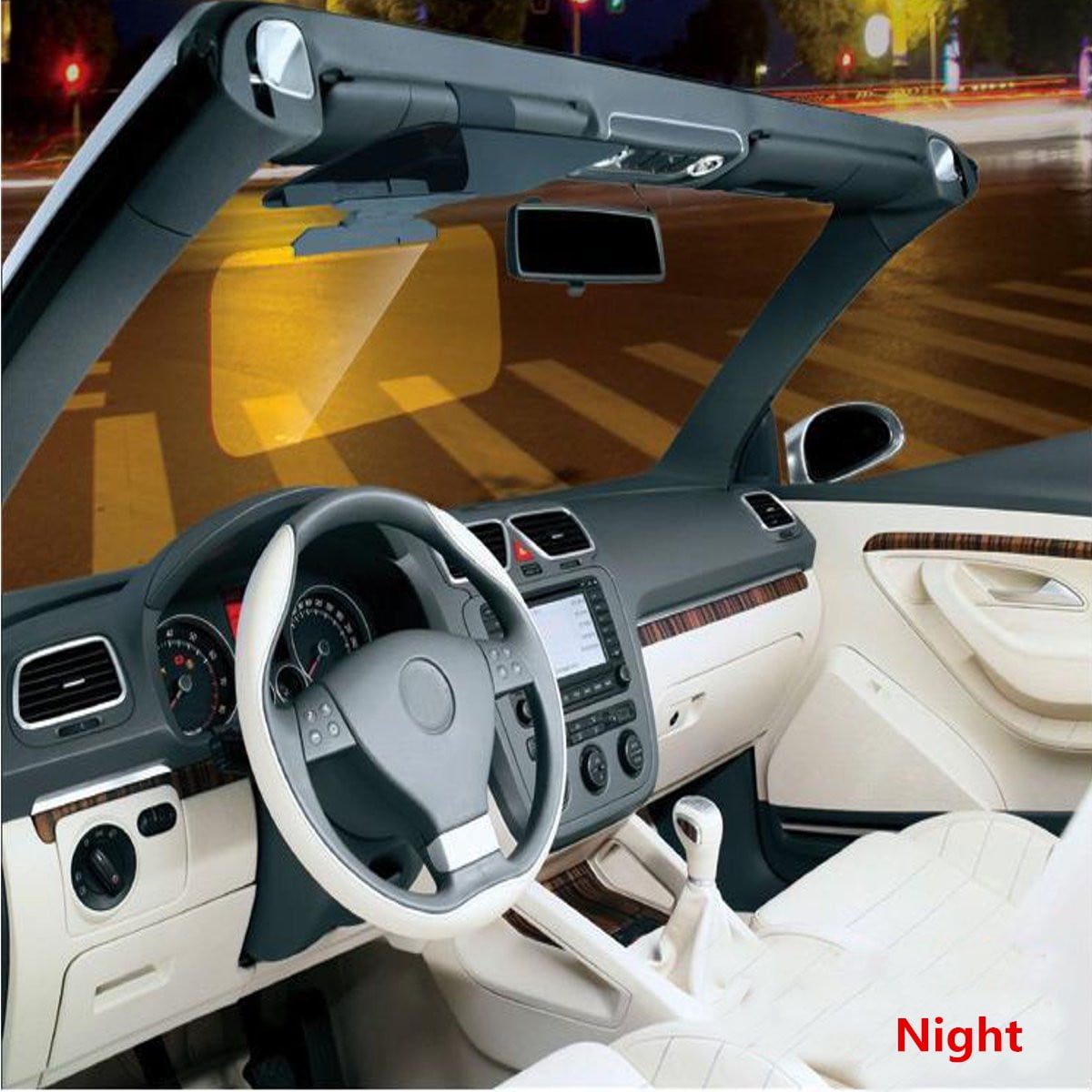 HD Anti-Glare Auto Car Flip Down Shield Sun Visor Day Night-Vision Block View UV