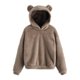 thumbnail image 1 of Gibobby Blusas Manga Larga Para Mujer Sudadera de forro polar de manga larga para mujer Sudadera con capucha difusa con forma de cálido（Gris， XXXXL), 1 of 5