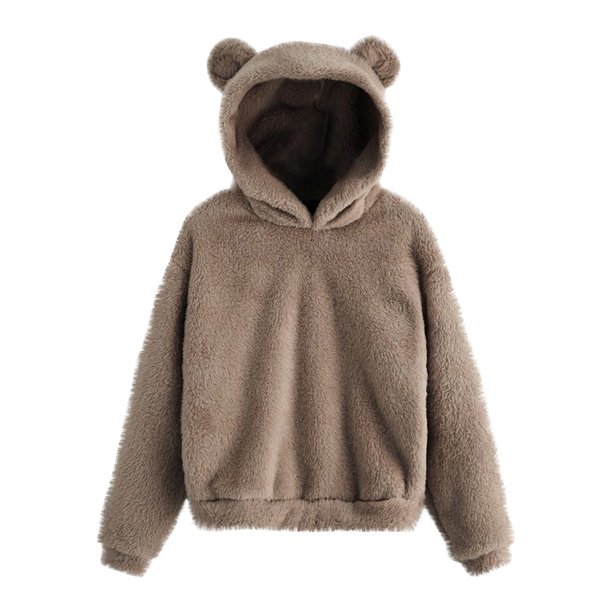 Gibobby Blusas Manga Larga Para Mujer Sudadera de forro polar de manga larga para mujer Sudadera con capucha difusa con forma de cálido(Gris, XXXXL)