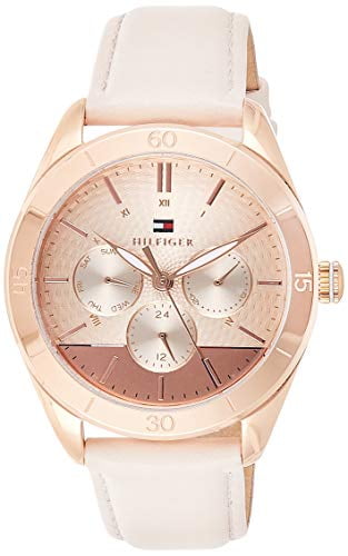 tommy hilfiger watch women's leather strap