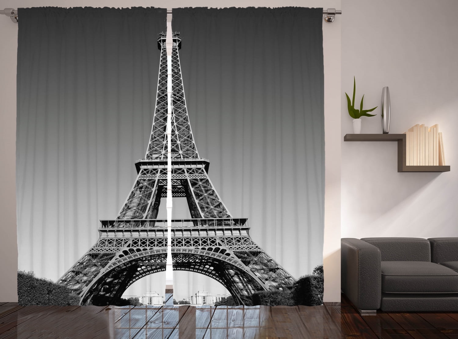 Eiffel Tower Decor Paris Landmark Picture Cityscape Design Curtain 2