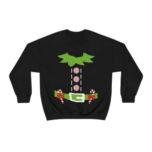 Elf Costume Unisex Sweatshirt, S-2XL Xmas Christmas Santa's Little Helper