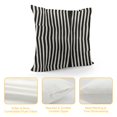 thumbnail image 4 of Creowell  Abstract Throw Pillow Cushion Cover,Geometric Trippy Lines Minimalist Urban Contemporary Style Geometric Art Deco, Zippered Double-Side Digital Print Decor,  Black and Cream, 4 of 5
