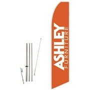 Ashley Furniture Orange Super Novo Feather Flag - Complete with 15ft Pole Set and Ground Spike